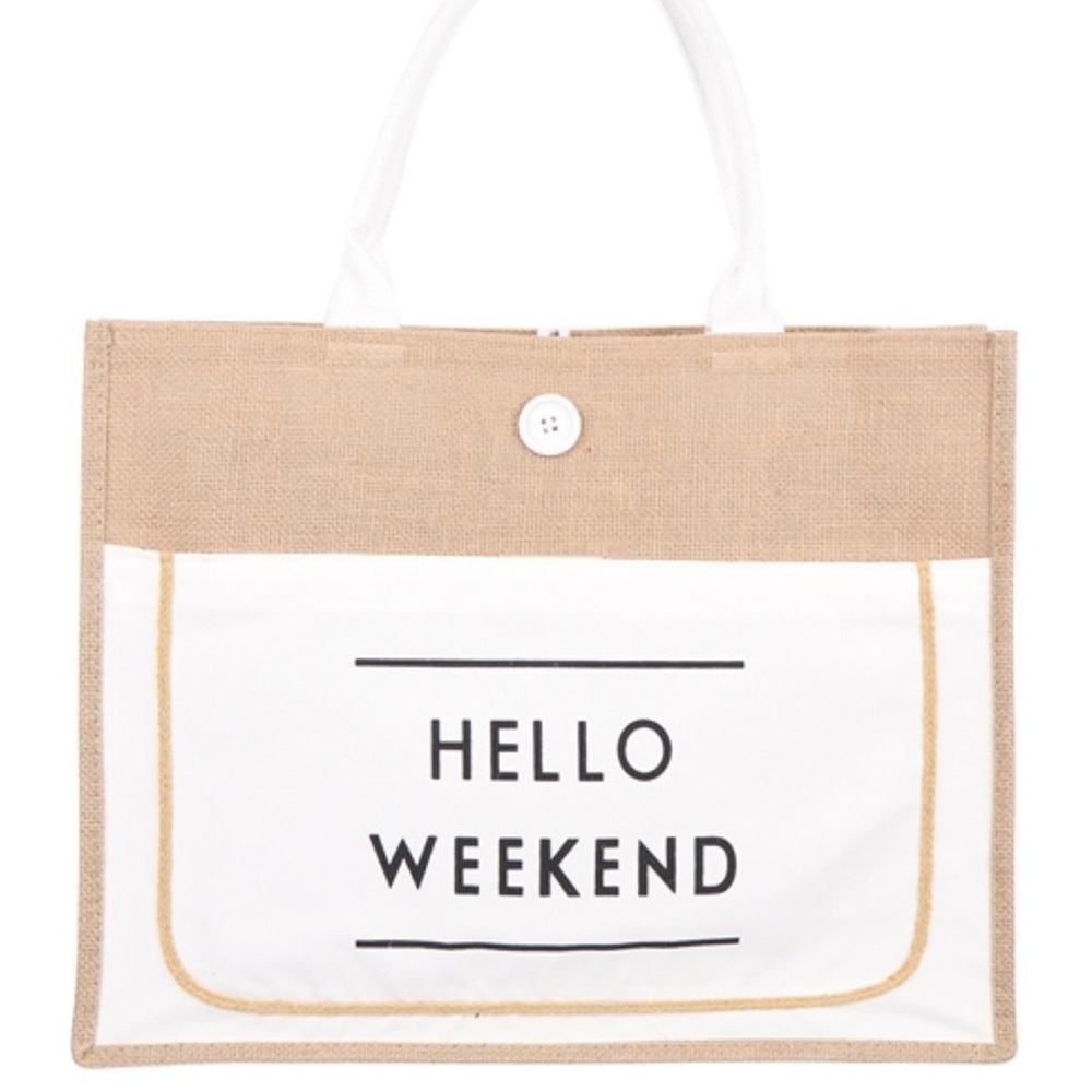 Hello Weekend Tote Bag - Picture 2 of 4
